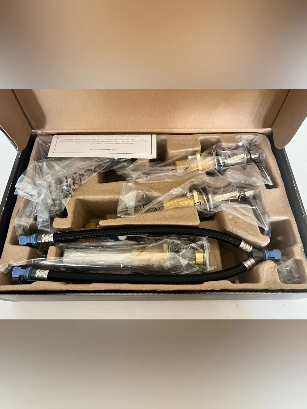 NIB Signature Hardware Pendleton Widespread Bathroom Faucet Polished Nickel